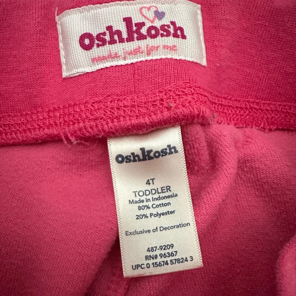 OshKosh B’gosh  Heart Graphic Velour Pants in Pink Size 4T Toddler